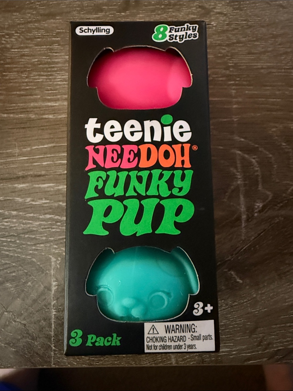 Needoh Teenie Funky Pup- Pink, Teal and purple- NEW IN BOX